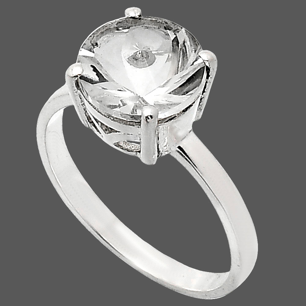Fancy Cut Premium White Quartz Ring size-9 R-1019 20-ER10256