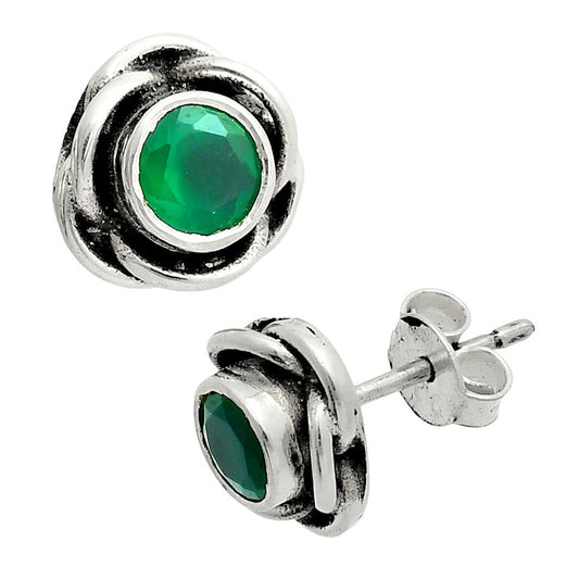 Premium Quality Green Onyx Stud Earrings E-1248 21-EE10228