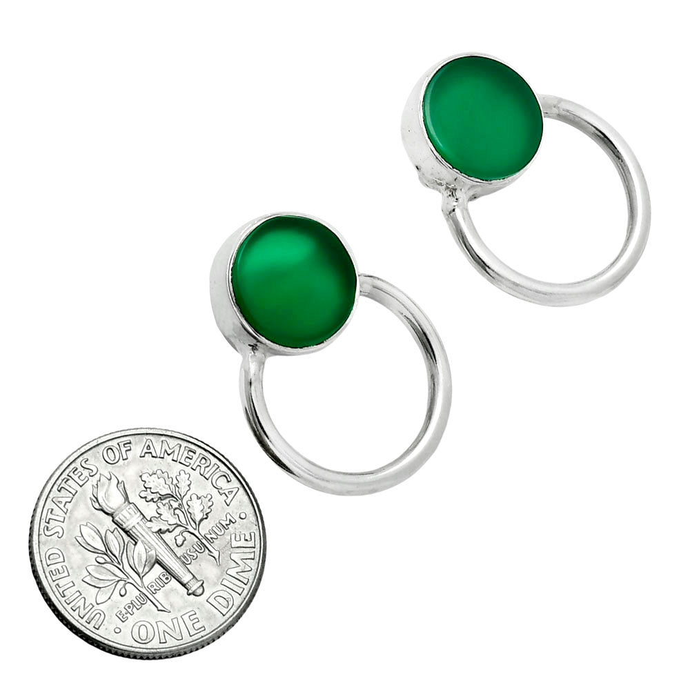 Premium Quality Natural Green Onyx Earrings T-1013 21-EE10229