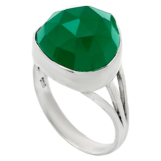 Premium Quality Green Onyx Checker Ring size-8.5 R-1003 21-ER10268