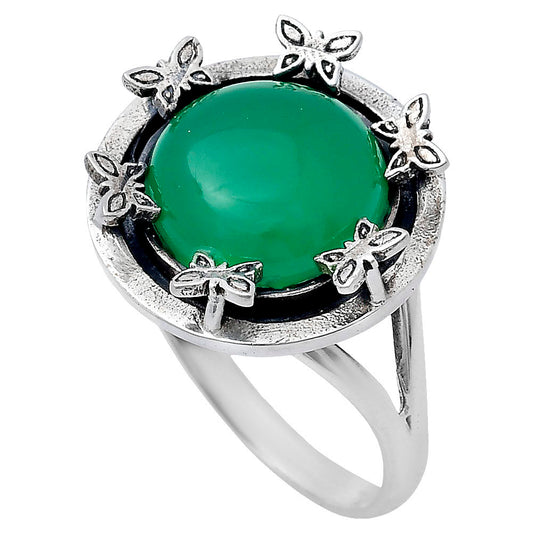 Premium Quality Natural Green Onyx Ring size-9 R-1716 21-ER10278
