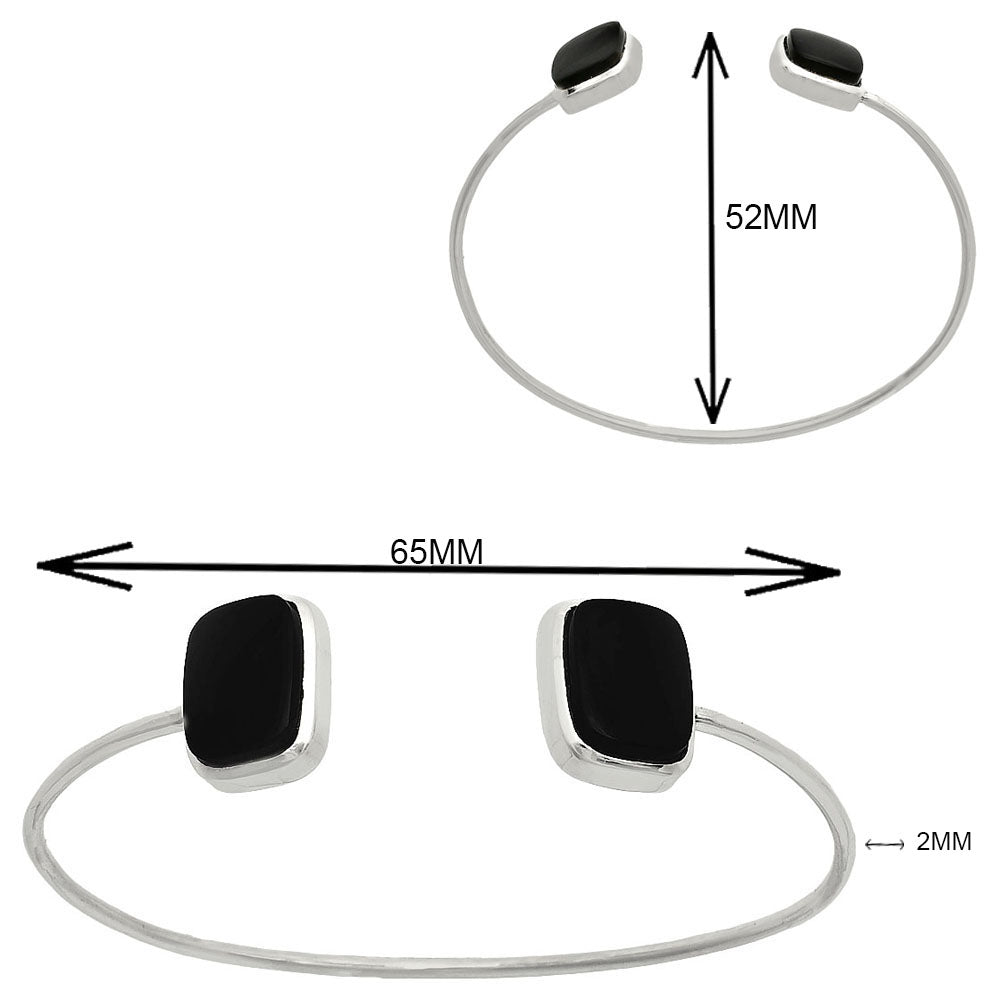 Premium Quality Black Onyx Cuff Bangle Bracelet B-1004 23-EB10085