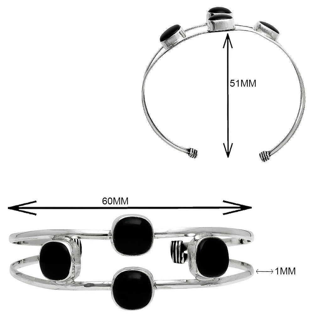 Premium Black Onyx - Brazil Cuff Bangle Bracelet B-1047 23-EB10093