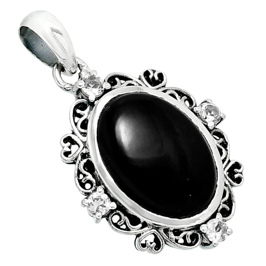 Premium Black Onyx & White Quartz Pendant P-1743 23-EP10104