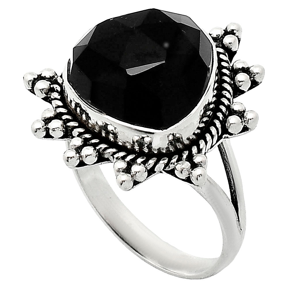 Premium Quality Black Onyx Checker - Brazil Ring size-10 R-1234 23-ER10309