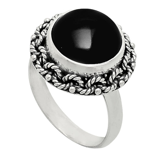 Premium Quality Natural Black Onyx Ring size-7 R-1266 23-ER10320