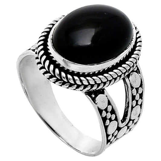 Premium Quality Natural Black Onyx Ring size-8.5 R-1732 23-ER10326