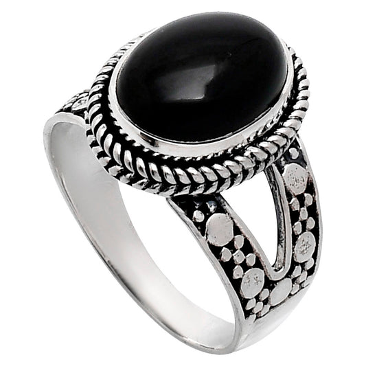 Premium Quality Natural Black Onyx Ring size-9.5 R-1732 23-ER10328