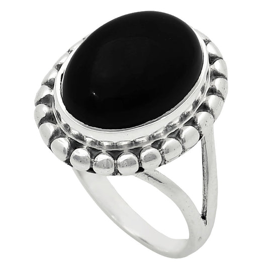 Premium Quality Black Onyx - Brazil Ring size-8 R-1071 23-ER10331