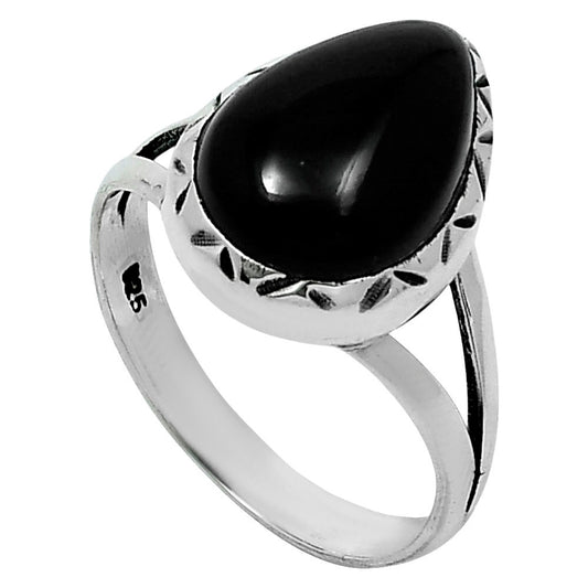Premium Quality Black Onyx - Brazil Ring size-9 R-1074 23-ER10342
