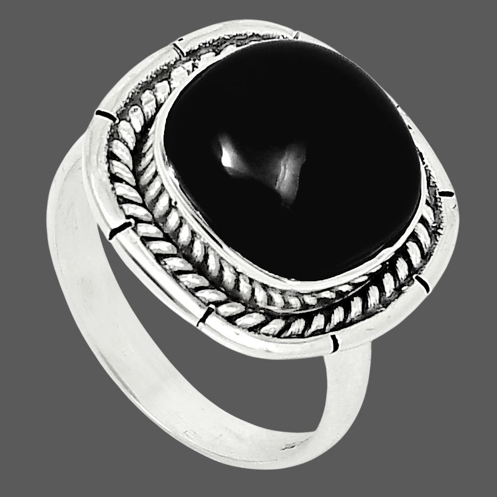 Premium Quality Black Onyx - Brazil Ring size-10 R-1728 23-ER10360