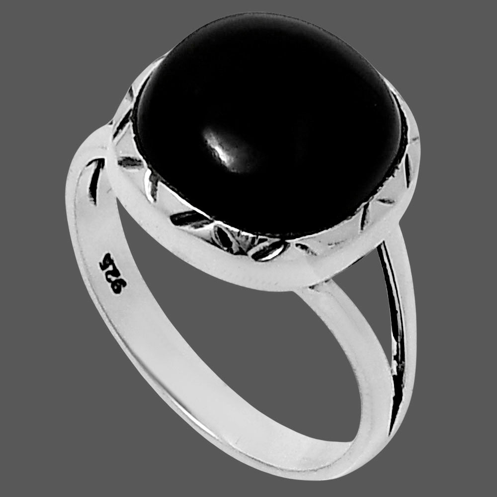 Premium Quality Black Onyx - Brazil Ring size-8 R-1074 23-ER10364