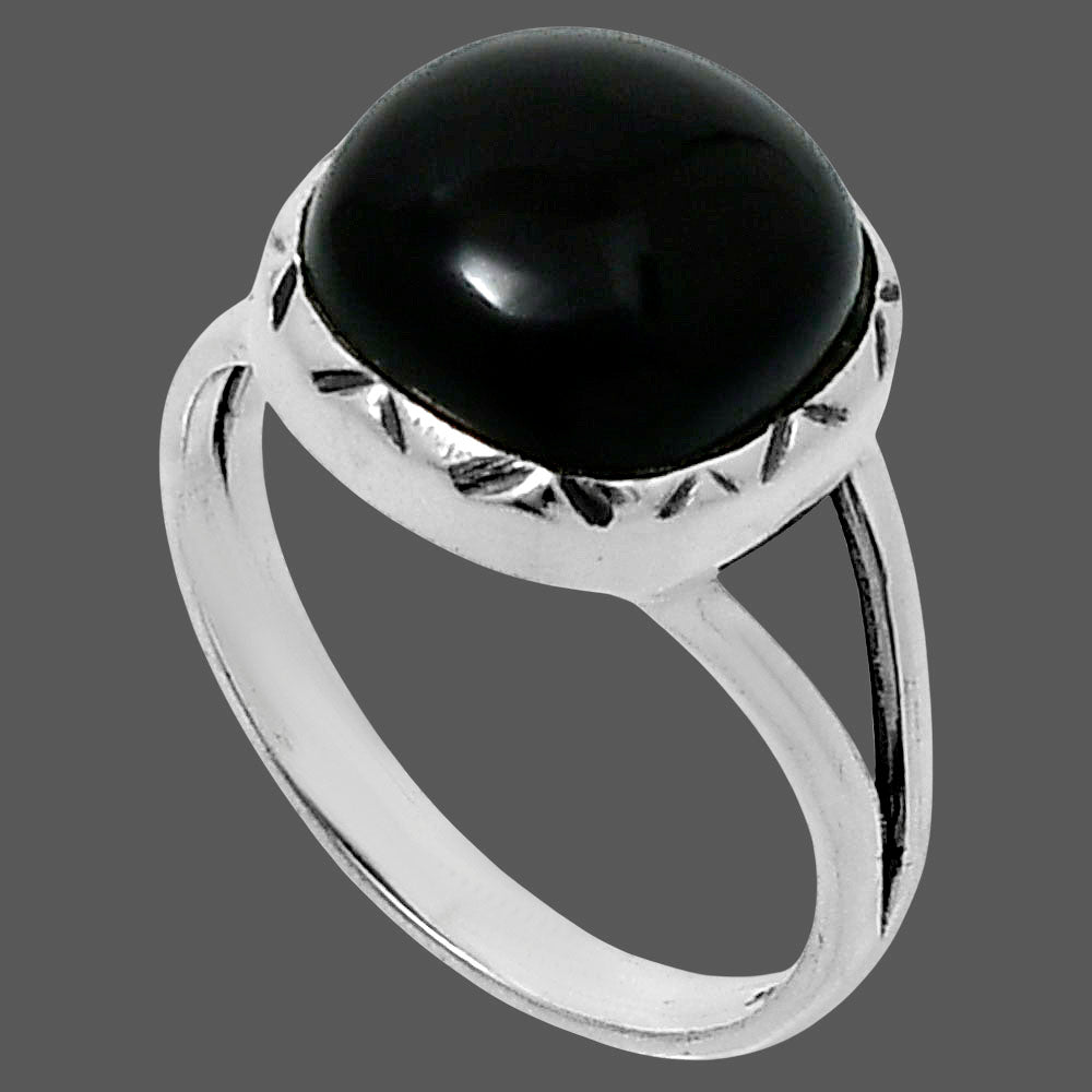 Premium Quality Black Onyx - Brazil Ring size-9 R-1074 23-ER10367