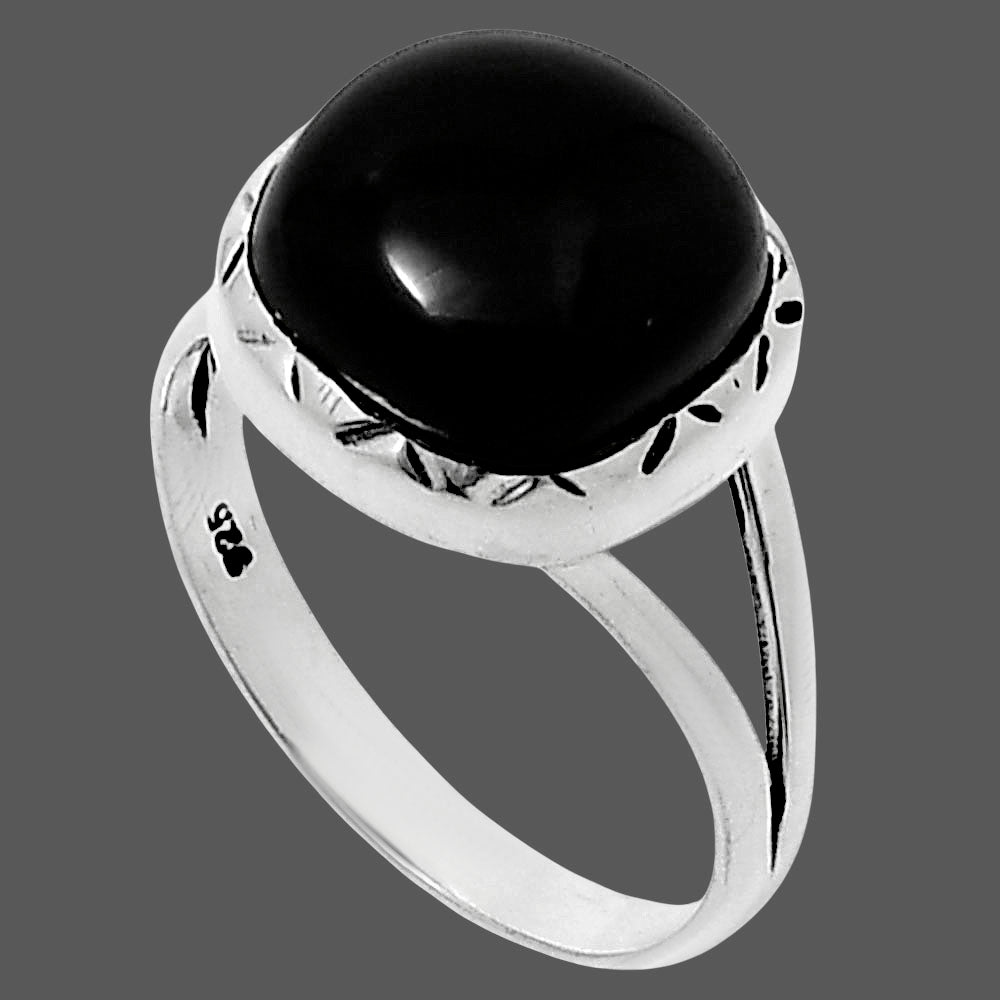 Premium Quality Black Onyx - Brazil Ring size-9 R-1074 23-ER10368