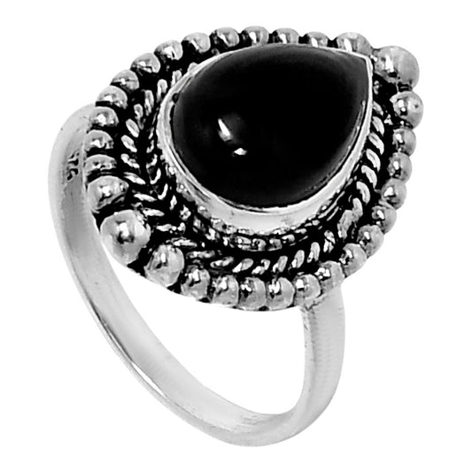 Premium Quality Black Onyx - Brazil Ring size-6 R-1154 23-ER10396