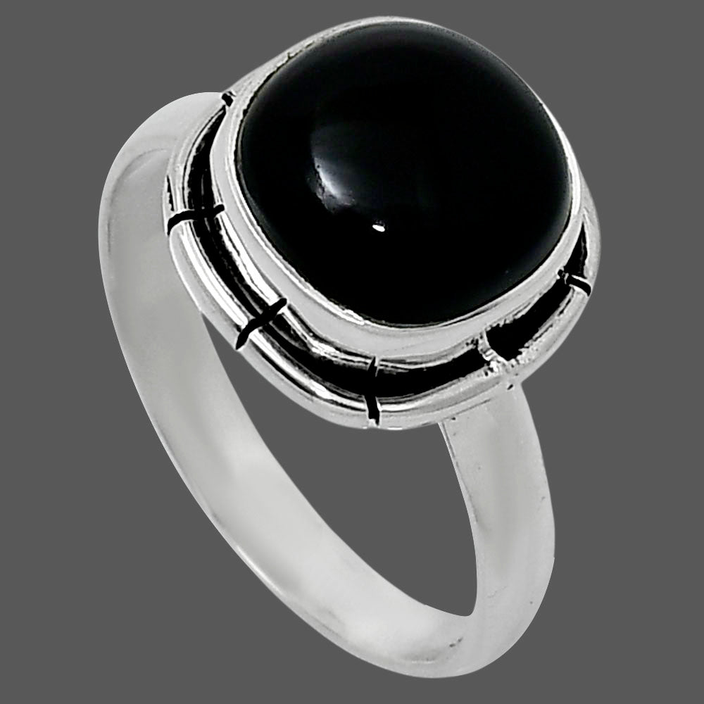 Natural Black Onyx - Brazil Ring size-7 R-1011 23-ER14818