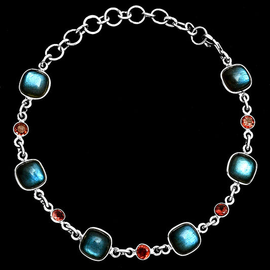 Premium Quality Blue Labradorite & Garnet Bracelet B-1006 24-EB10098