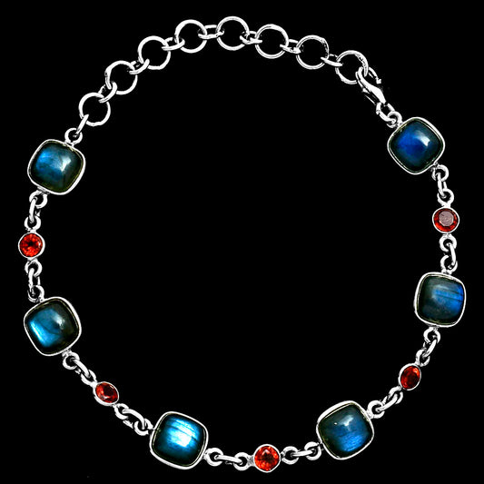 Premium Quality Blue Labradorite & Garnet Bracelet B-1006 24-EB10100