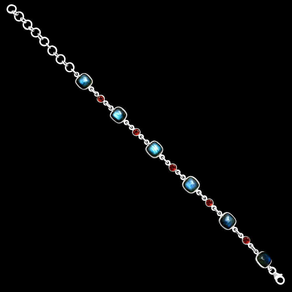 Premium Quality Blue Labradorite & Garnet Bracelet B-1006 24-EB10100