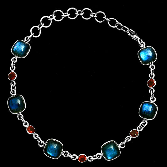 Premium Quality Blue Labradorite & Garnet Bracelet B-1006 24-EB10101