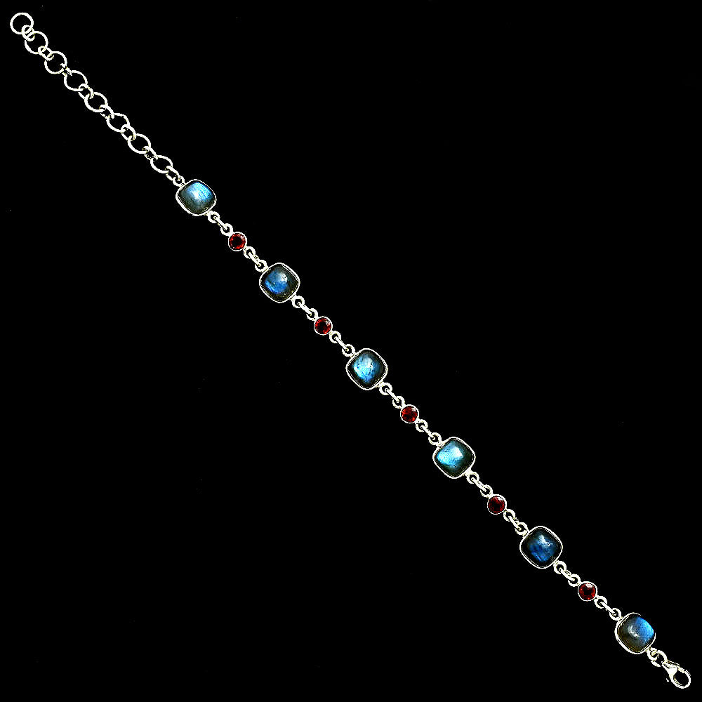 Premium Quality Blue Labradorite & Garnet Bracelet B-1006 24-EB10101