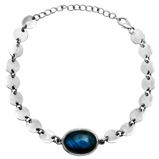 Premium Blue Fire Labradorite - Madagascar Bracelet B-1044 24-EB10110