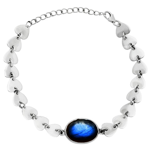 Premium Quality Heart - Blue Fire Labradorite Bracelet B-1044 24-EB10112