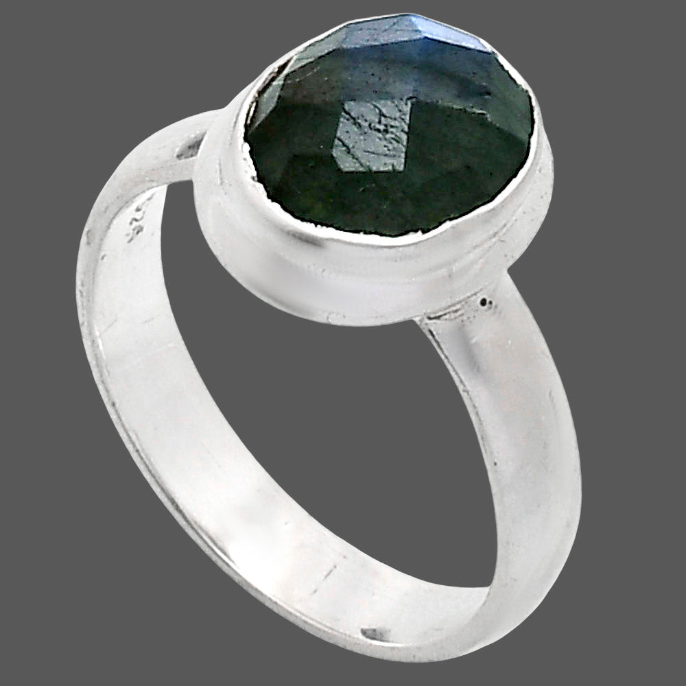 Premium Quality Blue Labradorite Checker Ring size-6 R-1007 24-ER10422