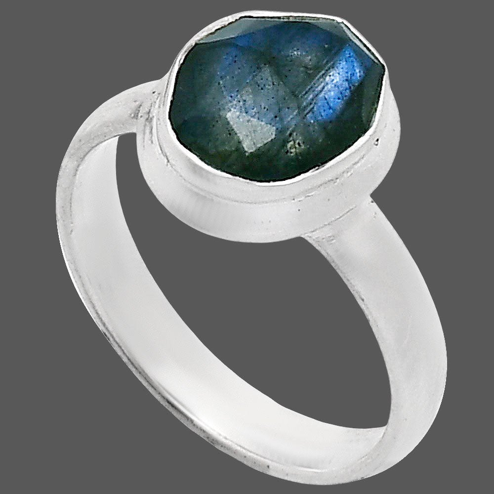 Premium Quality Faceted Blue Labradorite Ring size-7 R-1007 24-ER10429