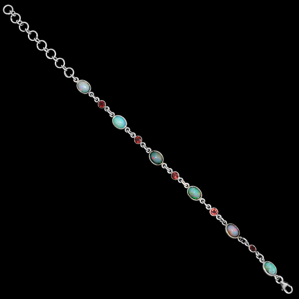 Premium Quality Ethiopian Opal & Garnet Bracelet B-1006 25-EB10116