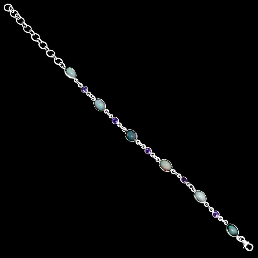Premium Quality Ethiopian Opal & Amethyst Bracelet B-1006 25-EB10117