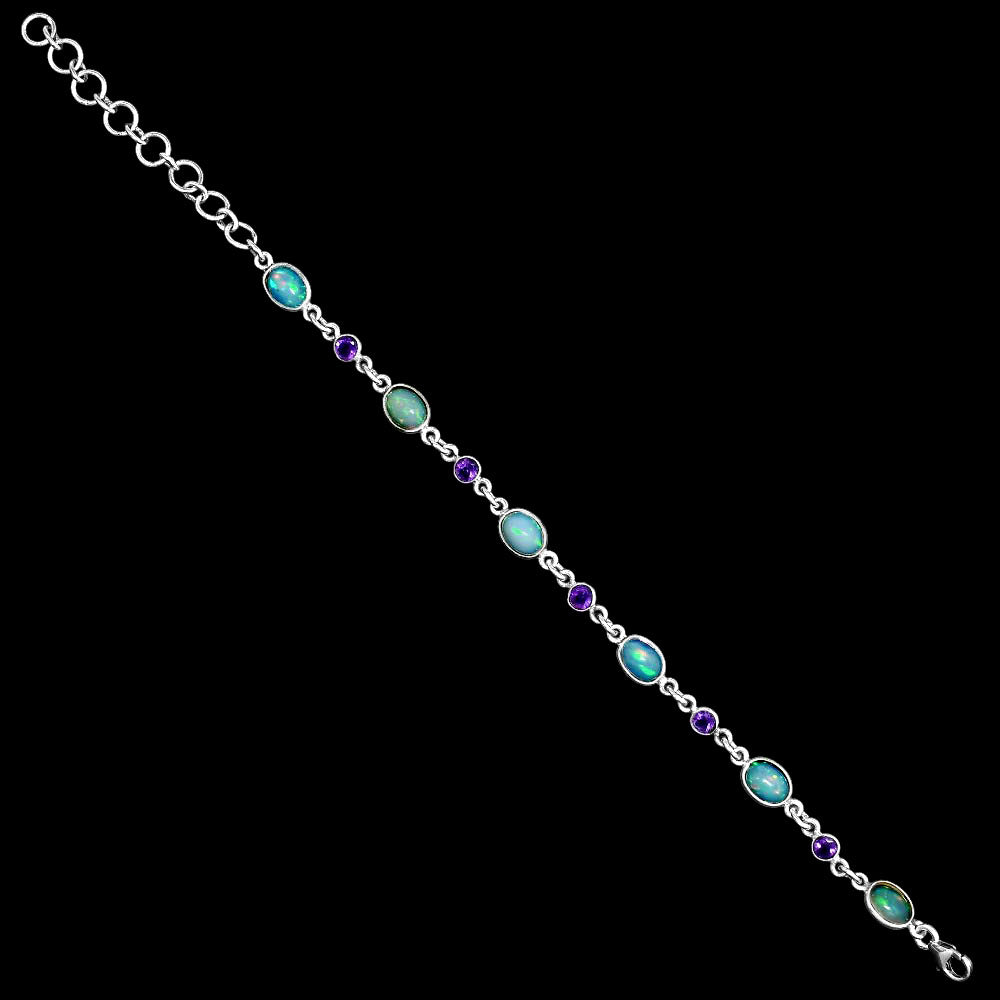 Premium Quality Ethiopian Opal & Amethyst Bracelet B-1006 25-EB10118