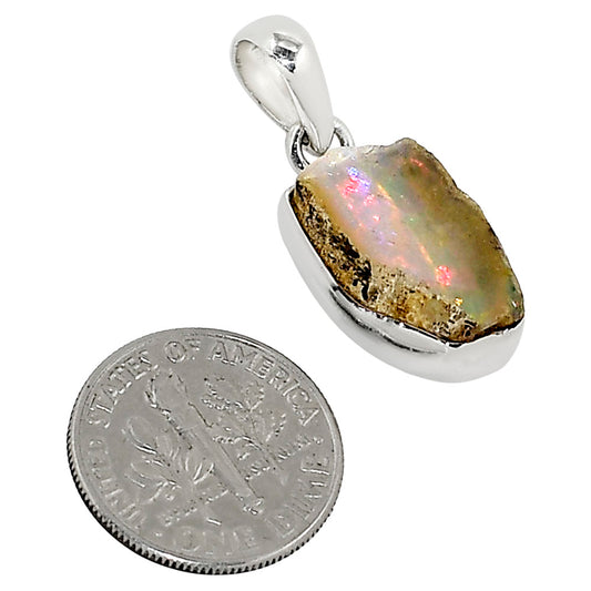 Ethiopian Opal Rough Pendant P-1001 25-EP11202