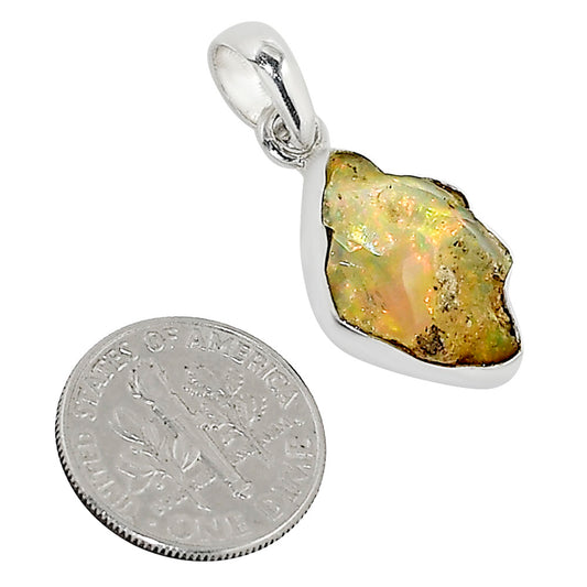 Ethiopian Opal Rough Pendant P-1001 25-EP11211