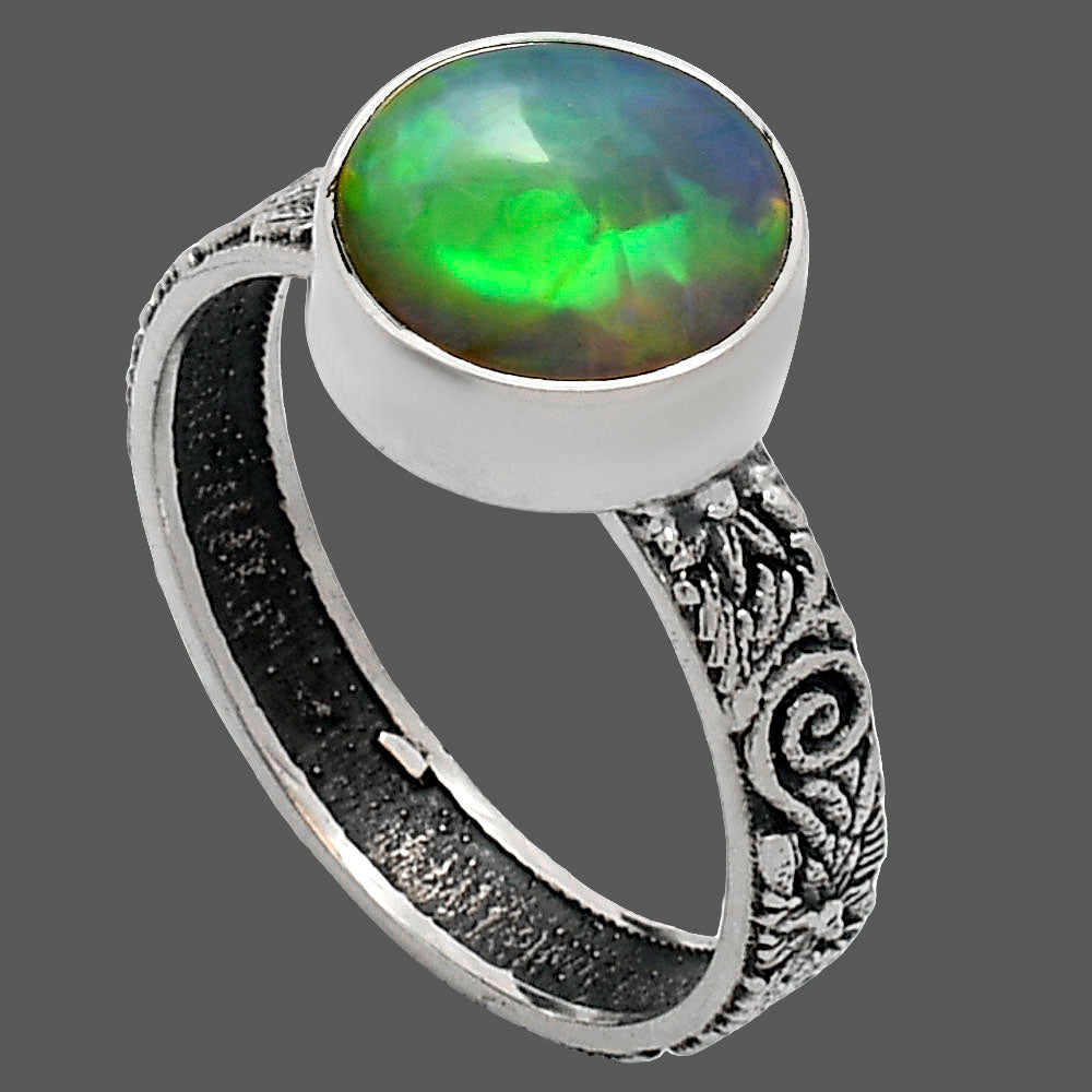Premium Quality Ethiopian Opal Ring size-9 R-1055 25-ER10444