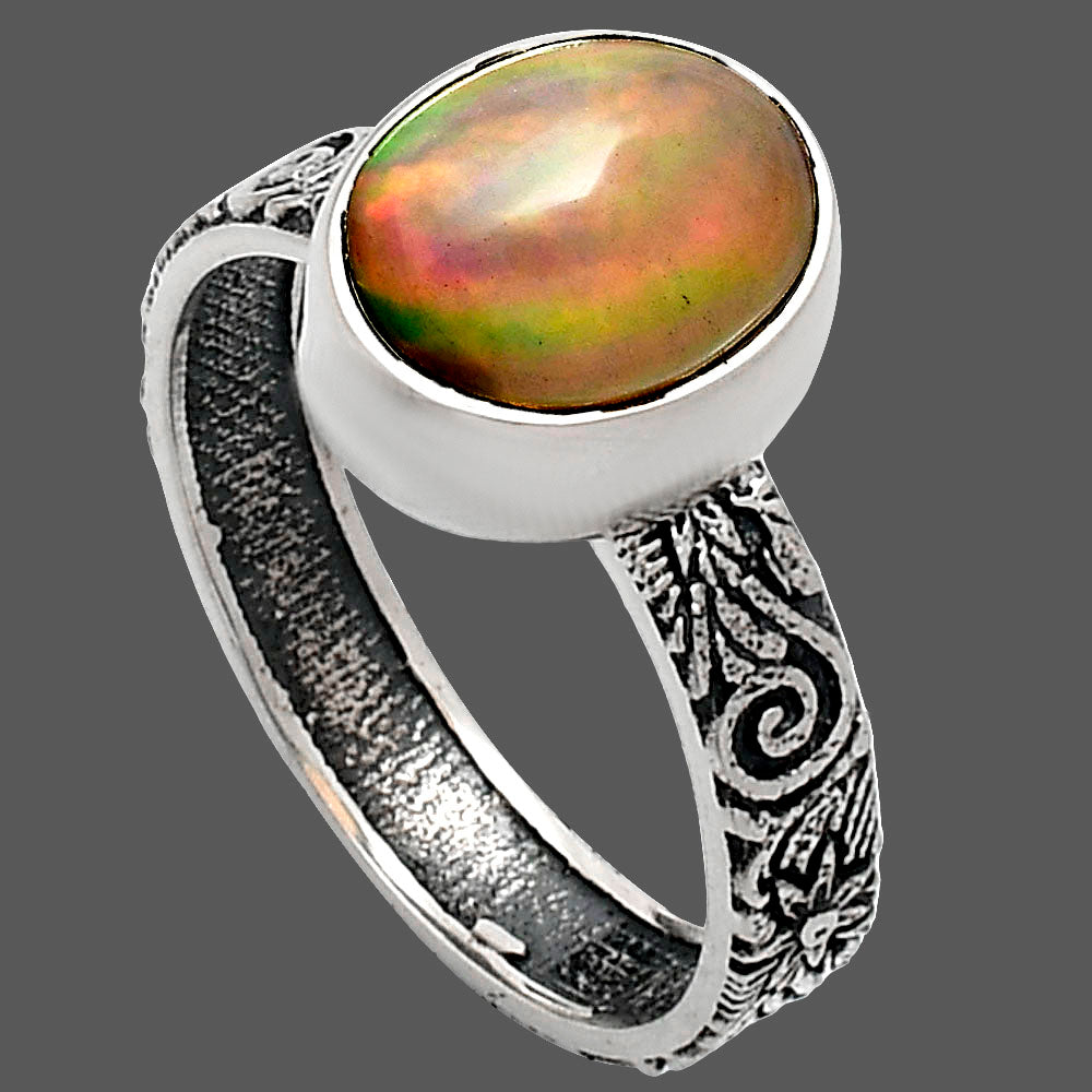 Premium Quality Ethiopian Opal Ring size-8 R-1055 25-ER10446