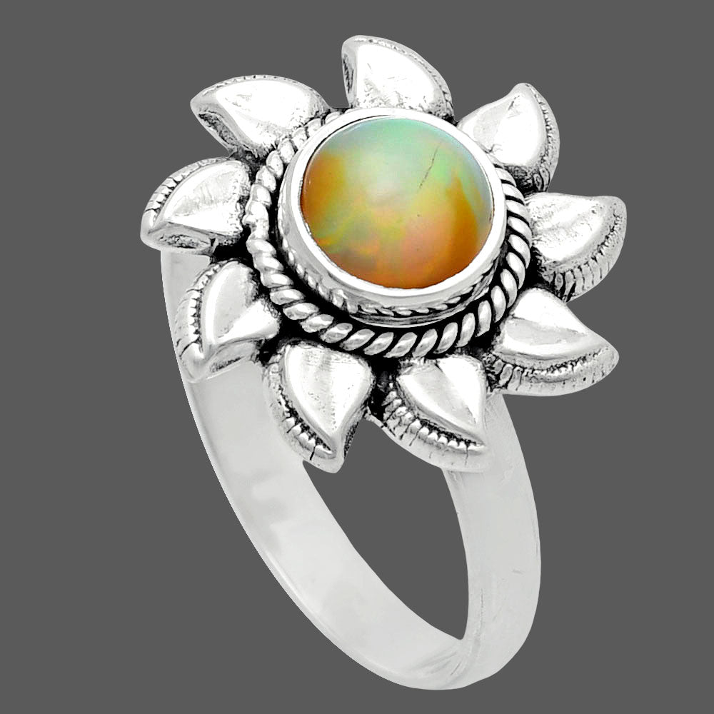 Premium Quality Sun - Ethiopian Opal Ring size-9 R-1617 25-ER10449