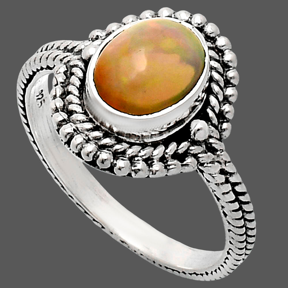 Premium Quality Ethiopian Opal Ring size-8.5 R-1729 25-ER10455