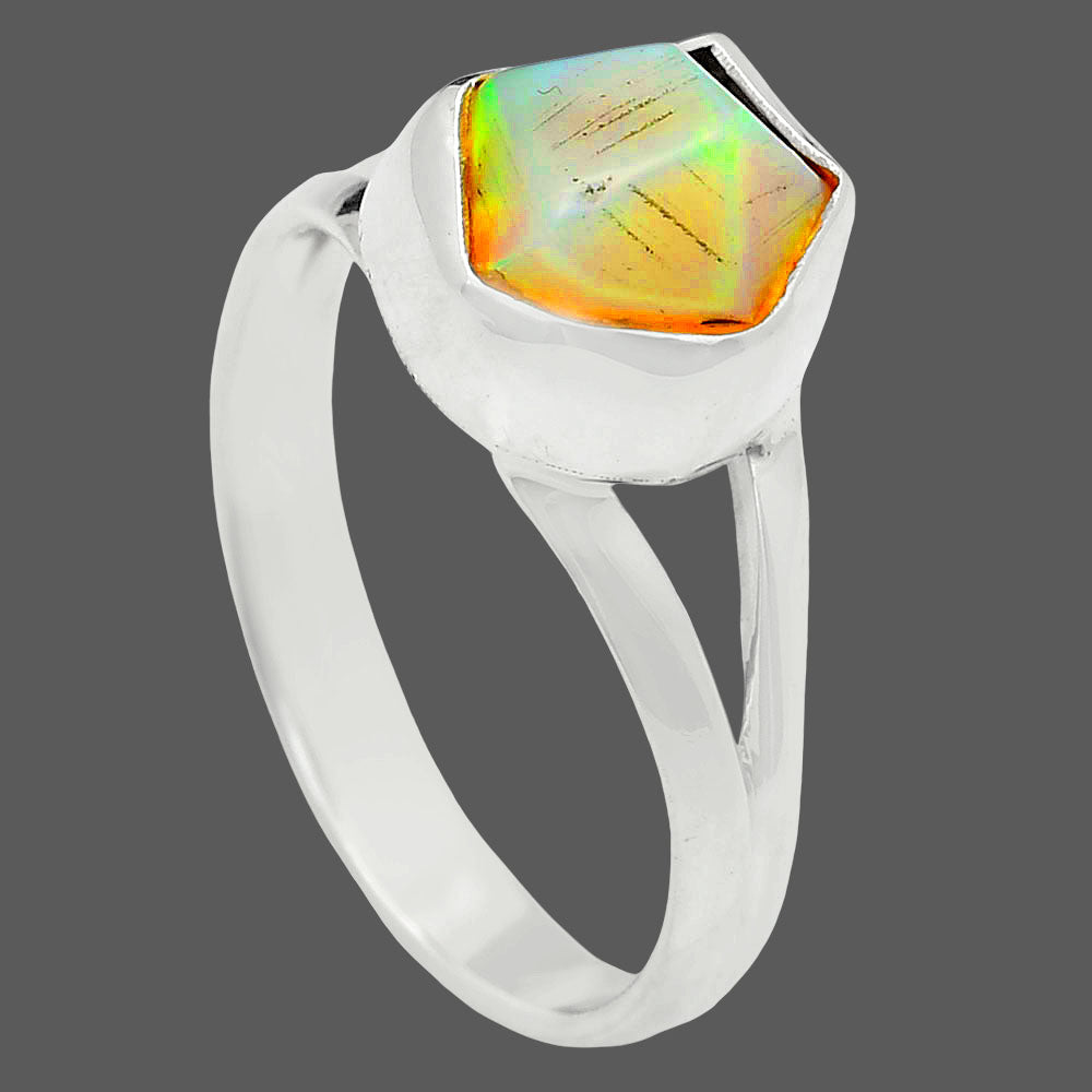 Premium Quality Ethiopian Opal Rough Ring size-7 R-1002 25-ER10509
