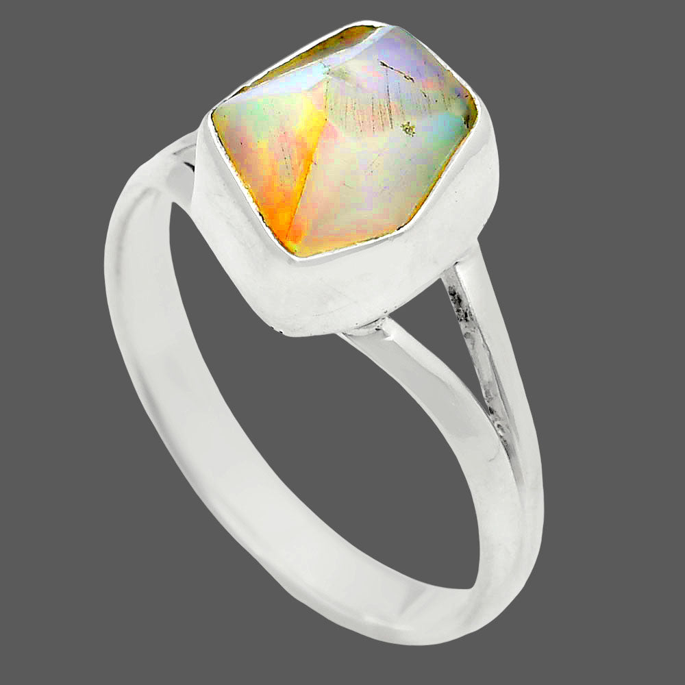 Premium Quality Ethiopian Opal Rough Ring size-8 R-1002 25-ER10515