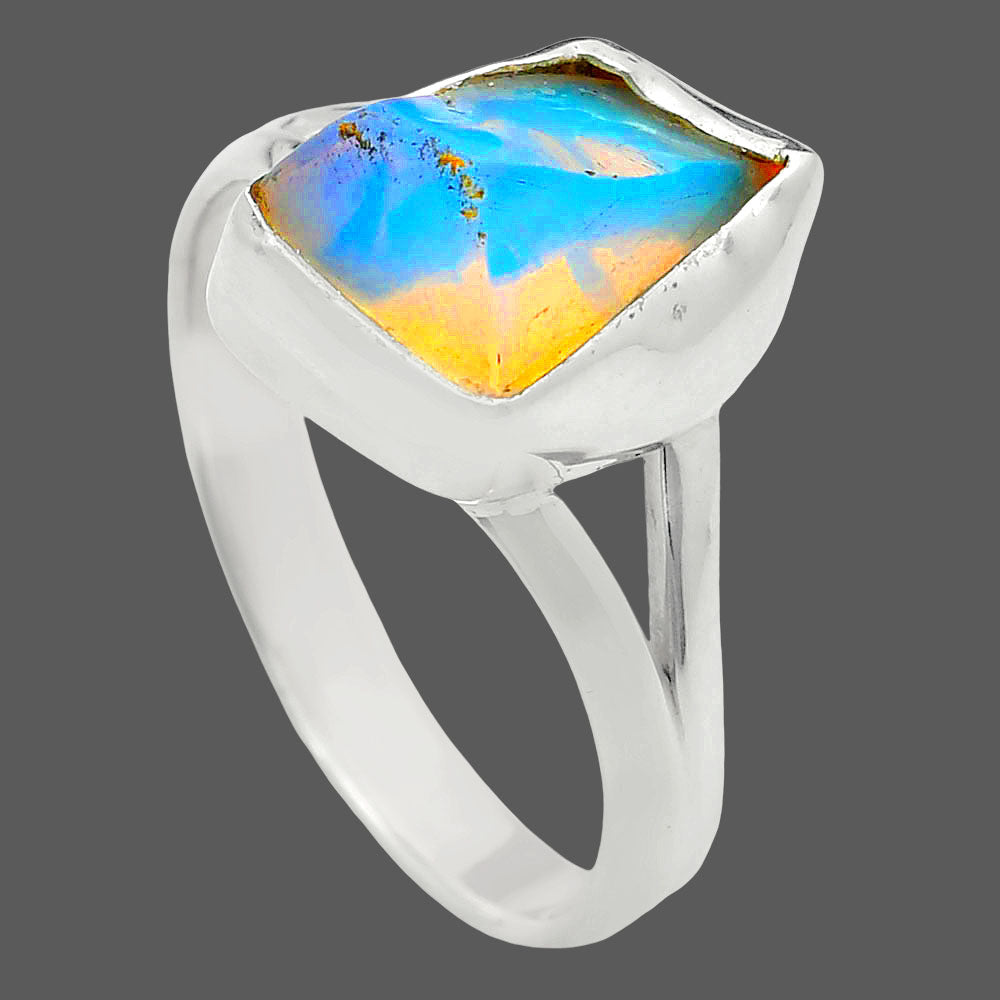 Premium Quality Ethiopian Opal Rough Ring size-7 R-1002 25-ER10542