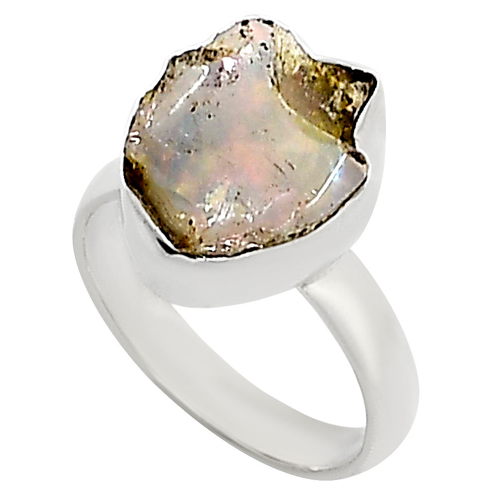 Ethiopian Opal Rough Ring size-5 R-1001 25-ER15973