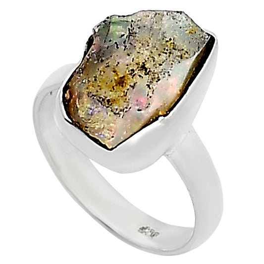 Ethiopian Opal Rough Ring size-6 R-1001 25-ER15982