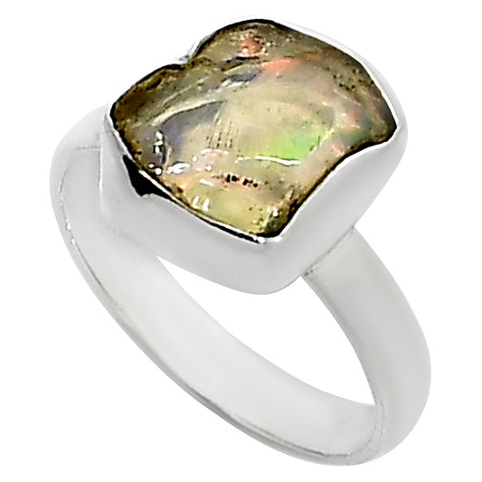 Ethiopian Opal Rough Ring size-6 R-1001 25-ER15986