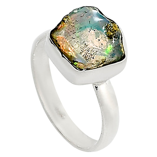Ethiopian Opal Rough Ring size-8 R-1001 25-ER16007