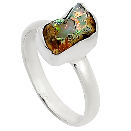Ethiopian Opal Rough Ring size-8 R-1001 25-ER16011