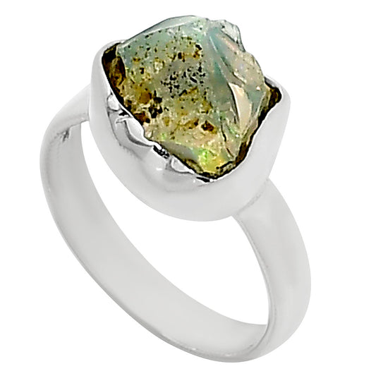Ethiopian Opal Rough Ring size-6 R-1001 25-ER16146