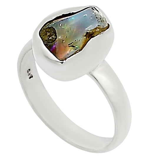 Ethiopian Opal Rough Ring size-6 R-1001 25-ER16152