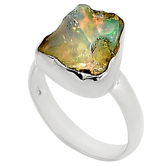 Ethiopian Opal Rough Ring size-6 R-1001 25-ER16156