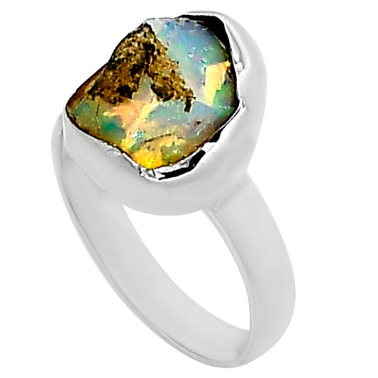 Ethiopian Opal Rough Ring size-6 R-1001 25-ER16157